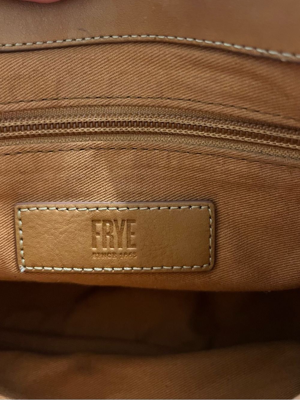 Frye Cognac Leather Crossbody Bag 10x8x2.5 - Picture 12 of 13